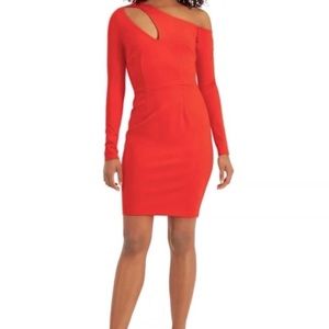 Gorgeous fitting Bar III Womens Dress Red M Bodycon Asymmetrical